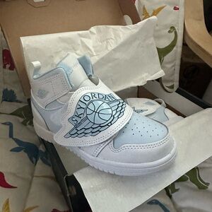 Nike Sky Jordan 1 (TD) toddler sneakers - white/university blue - new in box